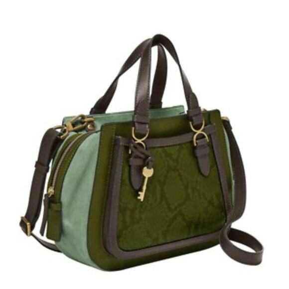 Fossil Handbags - Fossil Women's Brooke Leather Satchel Green One size